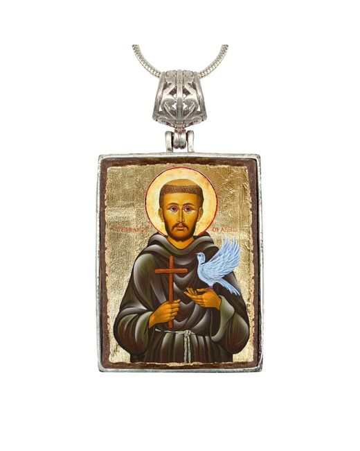 G.debrekht Saint Francis Religious Holiday Jewelry Necklace Monastery Icons