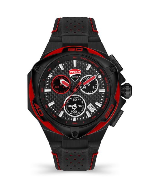 Ducati Corse Quartz Genuine Leather Watch 49mm