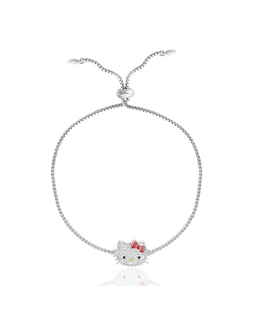 Hello Kitty Sanrio Officially Licensed Authentic Pave Face Lariat Bracelet