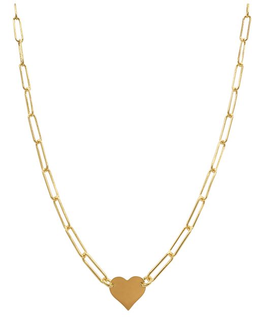 Adornia Heart Necklace with Paperclip Chain