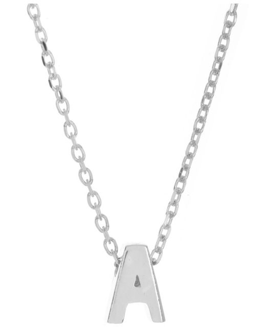 Adornia Rhodium-Plated Mini Initial A Pendant Necklace 16 2 extender