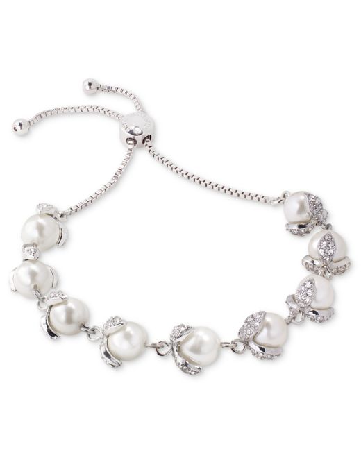 Charter Club Tone Pave Imitation Pearl Slider Bracelet Created for