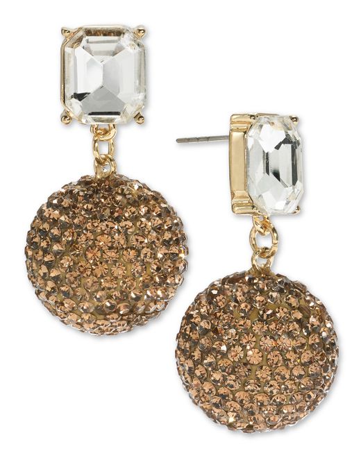 On 34th Pave Fireball Drop Earrings Created for