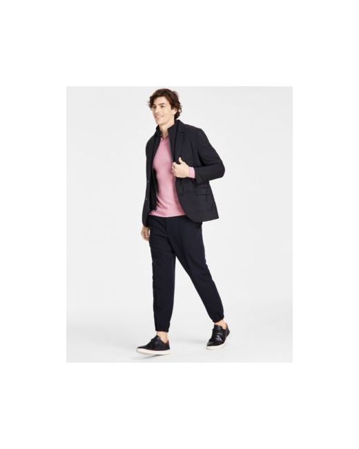 Alfani Regular Fit Quilted Blazer With Removable Full Zip Bib Sweater Knit Johnny Collar Polo Shirt Stretch Pleated Jogge
