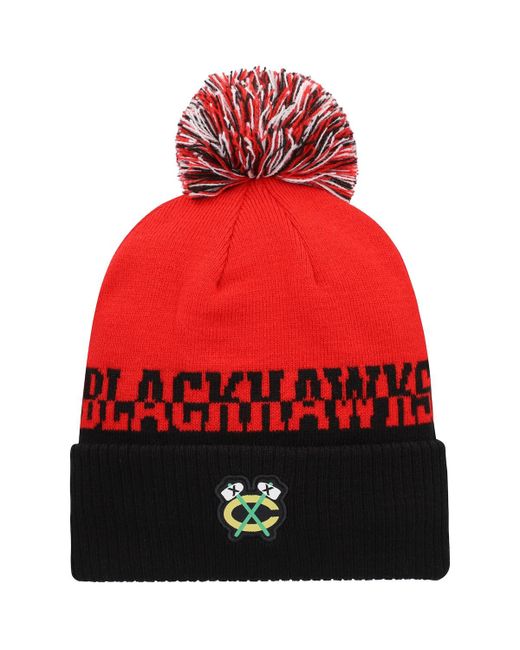 Adidas Black Chicago Blackhawks Cold.Rdy Cuffed Knit Hat with Pom
