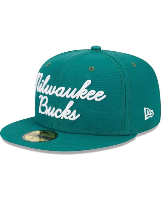 New Era Milwaukee Bucks Script 59Fifty Fitted Hat