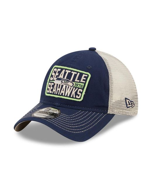 New Era College Natural Seattle Seahawks Devoted Trucker 9TWENTY Snapback Hat