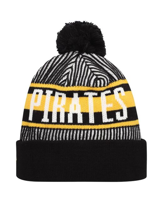 New Era Pittsburgh Pirates Striped Cuffed Knit Hat with Pom