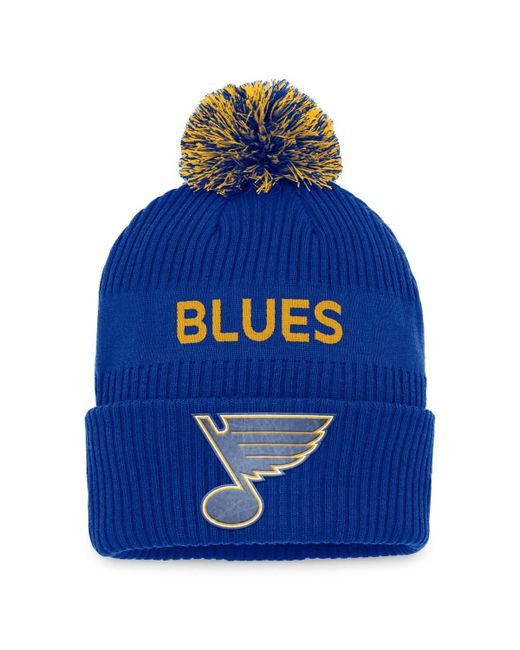 Fanatics St. Louis Blues 2022 Nhl Draft Authentic Pro Cuffed Knit Hat with Pom