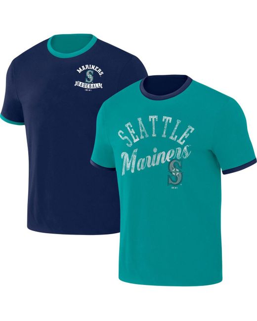 Fanatics Darius Rucker Collection by Aqua Seattle Mariners Two-Way Ringer Reversible T-shirt