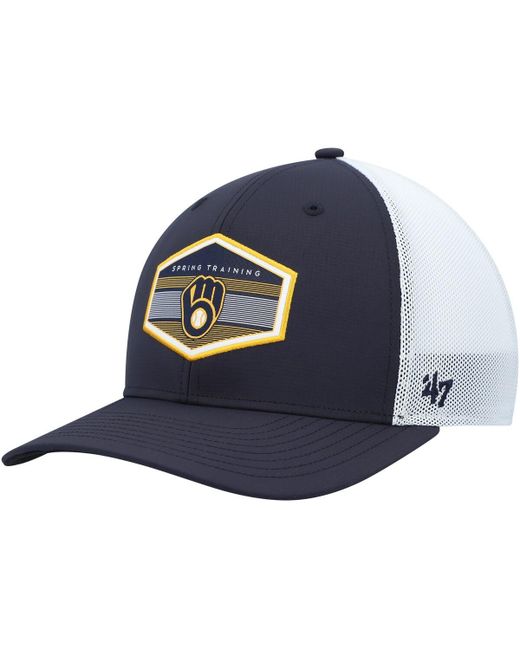 '47 Brand 47 Brand White Milwaukee Brewers Spring Training Burgess Trucker Snapback Hat