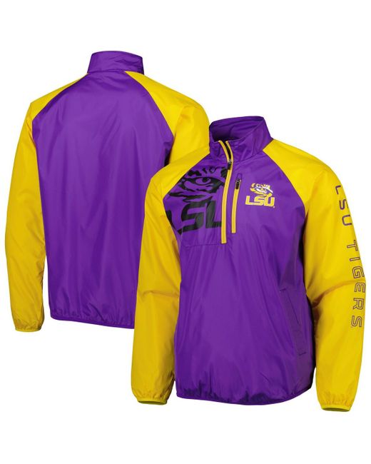 G-iii Sports By Carl Banks Yellow Lsu Tigers Point Guard Raglan Half-Zip Jacket