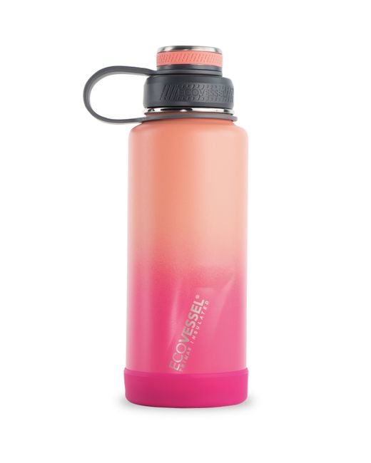 Ecovessel Boulder Trimax Insulated Stainless Steel Bottle Strainer and Silicone Bumper 32 oz