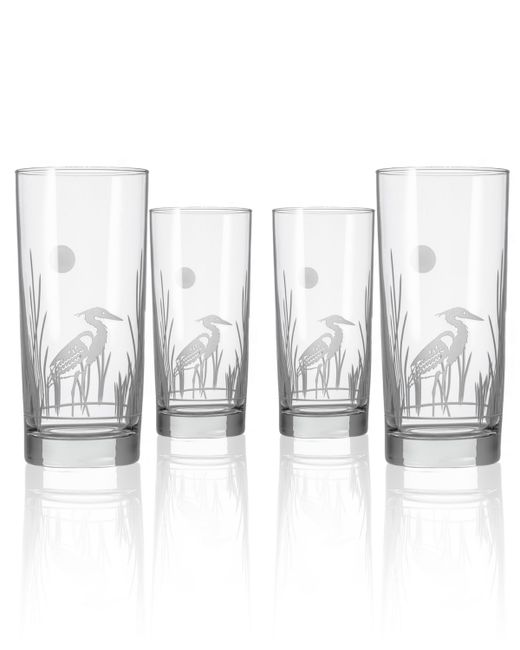 Rolf Glass Heron Cooler Highball 15Oz Set Of 4 Glasses