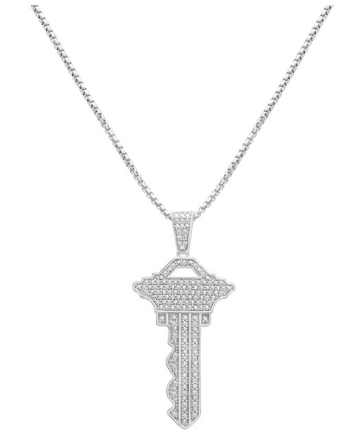 Macy's Diamond Pave Key 22 Pendant Necklace 1/4 ct. t.w. Sterling