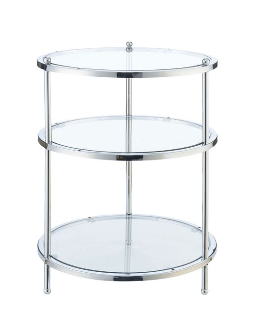 Convenience Concepts Royal Crest 3 Tier Round Glass End Table