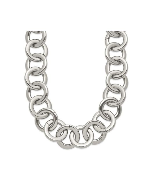Chisel Polished Circle Link inch Necklace