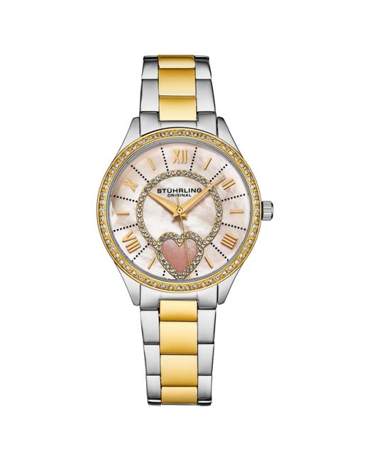 Stuhrling Symphony Stainless Steel Mother of Pearl Dial 45mm Round Watch