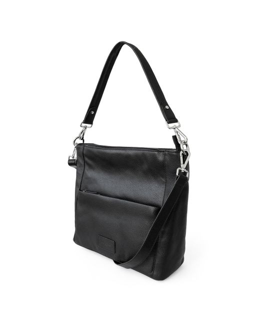 Club Rochelier Ladies Large Leather Multi Zip Pocket Hobo Shoulder Bag