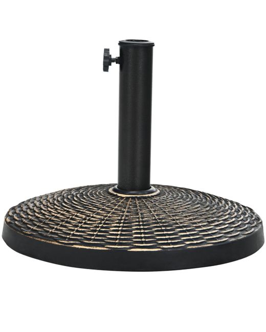 Slickblue Patio Resin Umbrella Base with Wicker Style for Outdoor Use