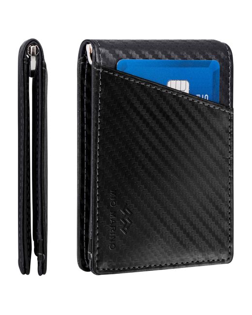 Mio Marino Slim Bifold Wallet with Quick Access Pull Tab navy