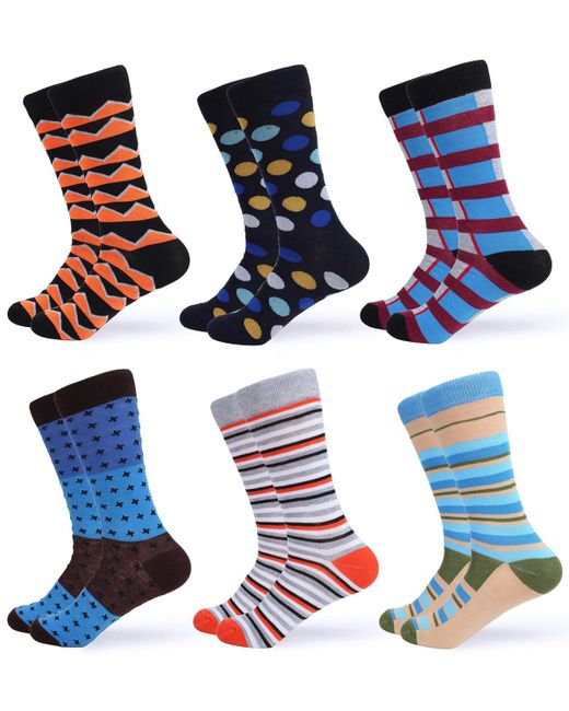 Gallery Seven Casual Colorful Dress Socks 6 Pack
