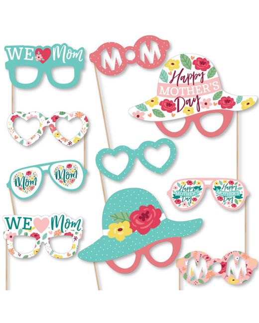 Big Dot Of Happiness Colorful Happy Mothers Day Glasses Paper Party Photo Booth Props 10 Ct