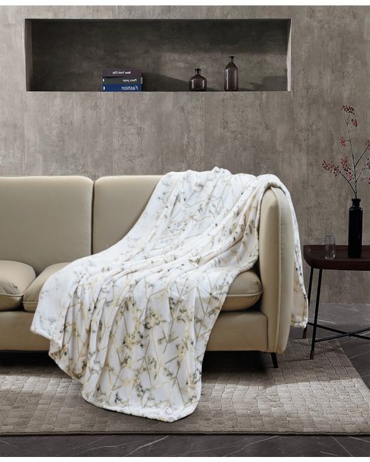 BCBGeneration Marble Foil Printed Plush Throw Blanket 50 x 70 Created for