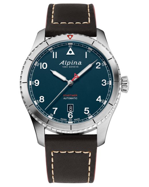Alpina Swiss Automatic Startimer Leather Strap Watch 41mm