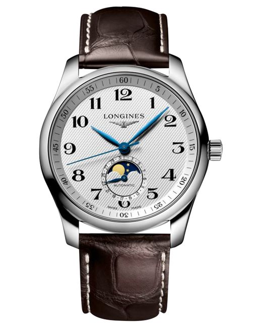 Longines Swiss Automatic Master Brown Leather Strap Watch 40mm