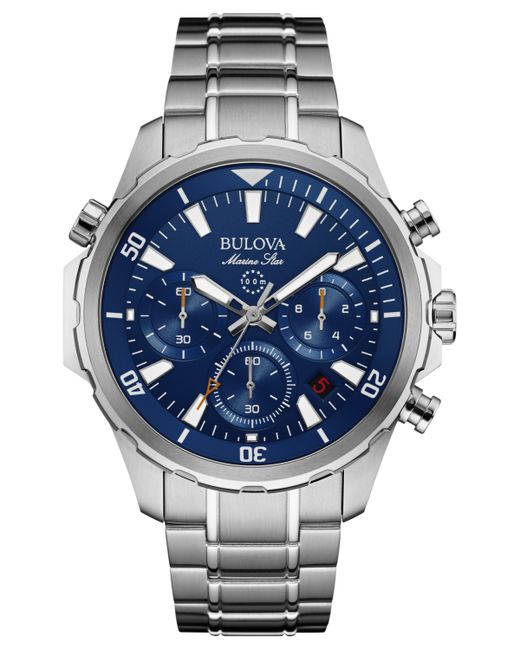 Bulova Chronograph Marine Star Stainless Steel Bracelet Watch 43mm