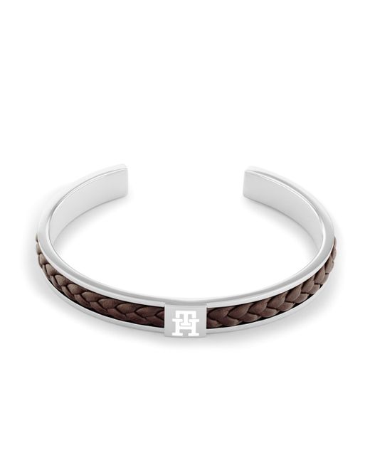 Tommy Hilfiger Braided Leather and Stainless Steel Bracelet
