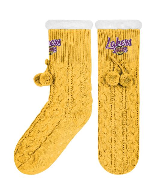 Foco Los Angeles Lakers Cable Knit Footy Slipper Socks