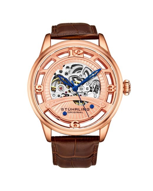 Stuhrling Leather Strap Watch 48mm
