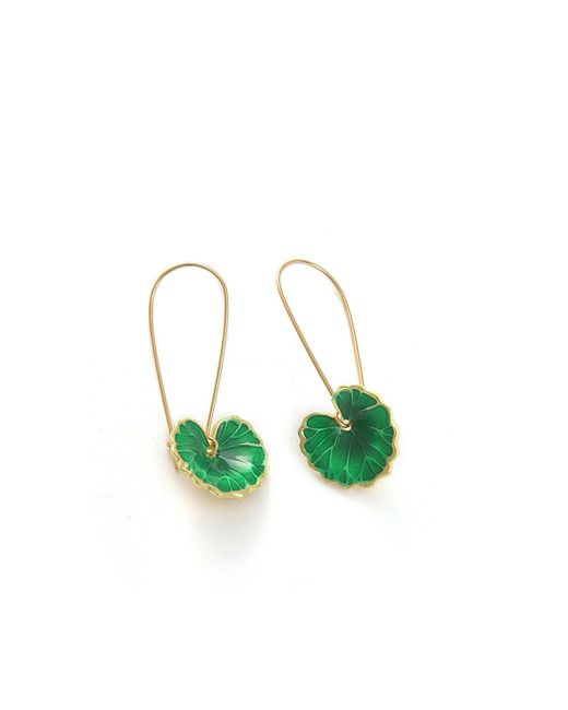 Sohi Lotus Leaf Drop Earrings