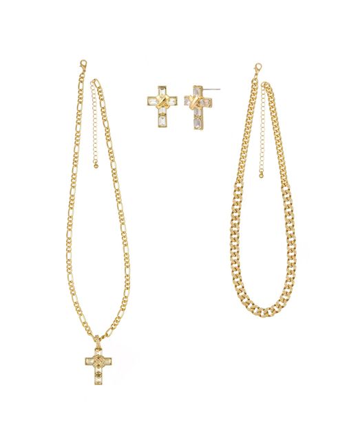 Aaliyah 2Pc Cross Necklace And Earring Set