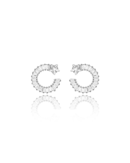 Hollywood Sensation Shooting Star Earrings with White Diamond Cubic Zirconia