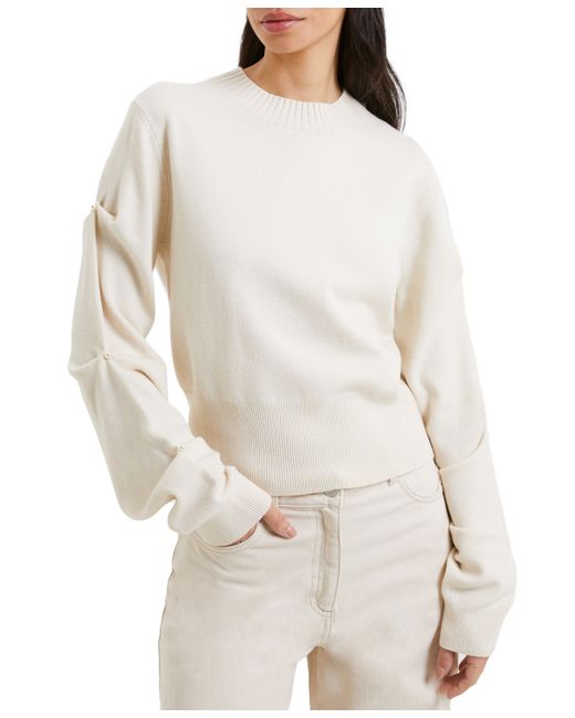 French Connection Imitation Pearl-Sleeve Sweater