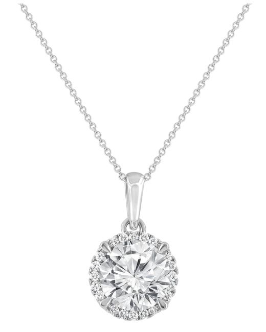 Badgley Mischka Certified Lab Grown Diamond Halo 18 Pendant Necklace 2 ct. t.w. 14k Gold
