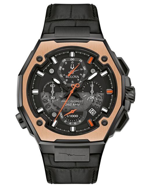 Bulova x Marc Anthony Chronograph Precisionist Leather Strap Watch 45mm Limited Edition