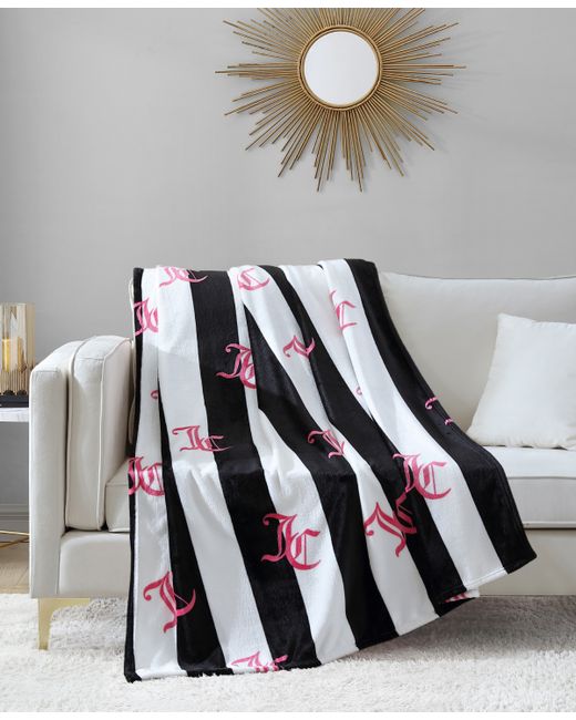Juicy Couture Cabana Plush Striped Throw 50 x 70