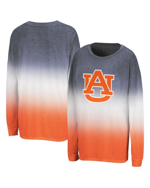Colosseum Heather Orange Auburn Tigers Winkle Dip-Dye Long Sleeve T-shirt