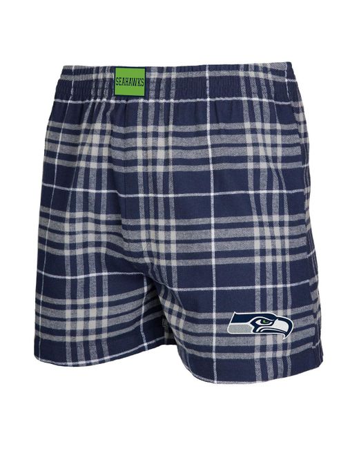 Concepts Sport Gray Seattle Seahawks Concord Flannel Boxers