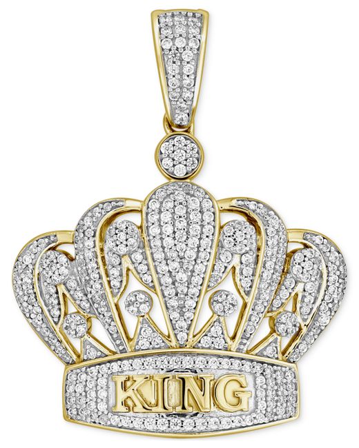 Macy's Diamond Pave King Crown Pendant 3/4 ct. t.w. 10k Gold