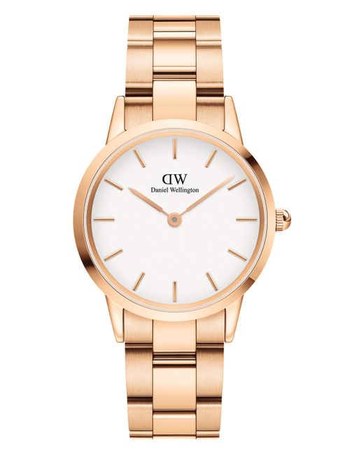 Daniel Wellington Iconic Link 23K Rose Gold Pvd Plated Stainless Steel Watch