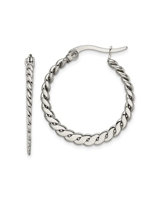 Chisel Polished and Textured Braided Hoop Earrings