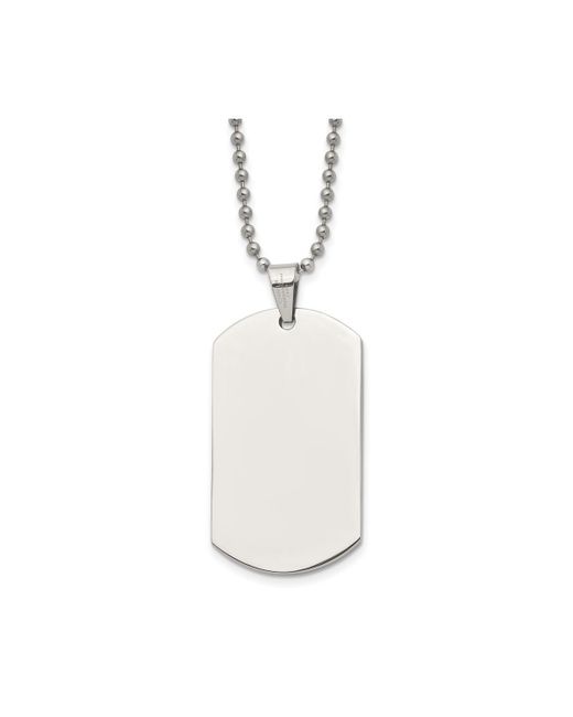 Chisel Polished Dog Tag on a Ball Chain Necklace