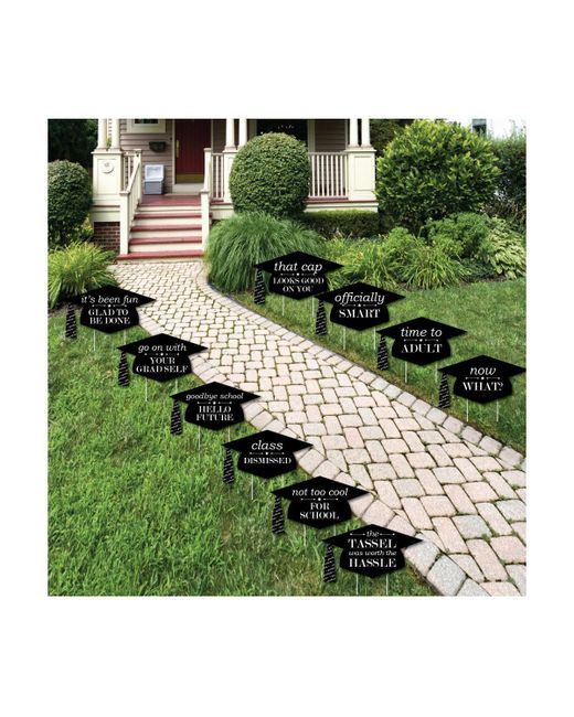 Big Dot Of Happiness Graduation Cheers Grad Cap Outdoor Lawn Decor Party Yard Signs 10 Piece