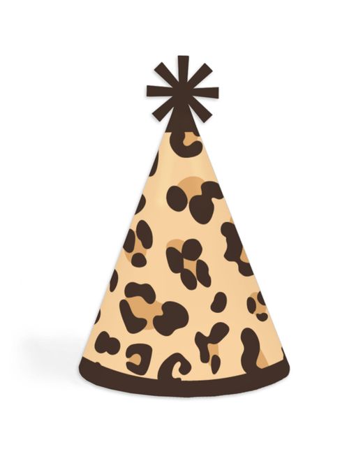 Big Dot Of Happiness Leopard Print Cone Happy Birthday Party Hats Set of 8 Standard