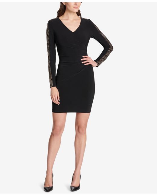 Guess Studded Ruched Sheath Dress